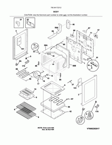 Body Diagram and Parts List for 79094172312  Kenmore Range