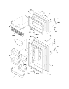 Doors Diagram and Parts List for CGHT1846MP5  Frigidaire Refrigerator