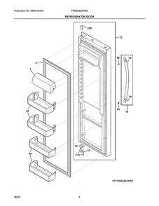 Refrigerator Door Diagram and Parts List for FRSS2323AW4  Electrolux Refrigerator