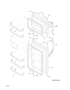 Doors Diagram and Parts List for 25360419412  Kenmore Refrigerator