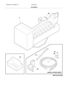 Ice Maker Diagram and Parts List for FFHI1831QE4  Frigidaire Refrigerator