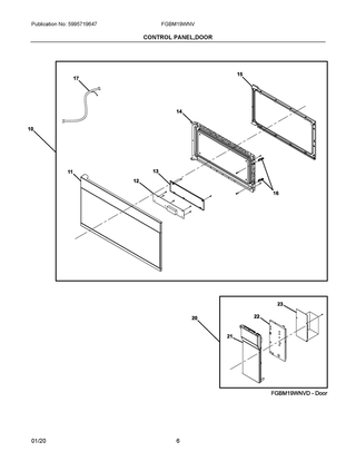 Part Location Diagram of 5304523252 Frigidaire PANEL