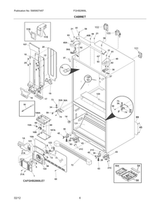Cabinet Diagram and Parts List for FGHB2869LP7  Frigidaire Refrigerator