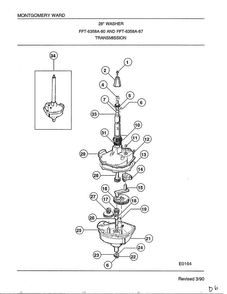 28" Washer/transmission Diagram and Parts List for 6358A  Frigidaire Washer