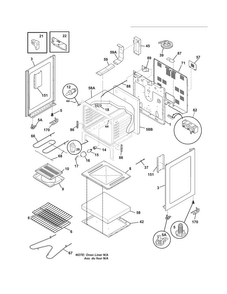 Body Diagram and Parts List for CFEF3018LWE  Frigidaire Range