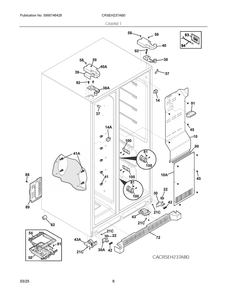 Cabinet Diagram and Parts List for CRSEH237AB0  Frigidaire Refrigerator