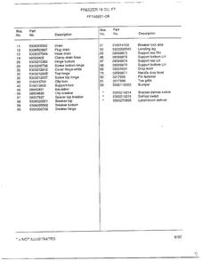 Freezer 16 Cubic Feet Page 4 Diagram and Parts List for 46851-0B  Frigidaire Freezer