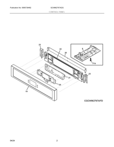 Control Panel Diagram and Parts List for GCWM2767ADG  Frigidaire Microwave Oven Combo