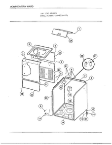 Top Load Washer Diagram and Parts List for 6506-87A  Frigidaire Washer