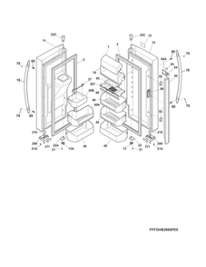Fresh Food Door Diagram and Parts List for LGHB2867PFEA  Frigidaire Refrigerator