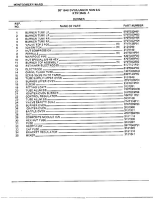30" Gas Over/under Burner Page 2 Diagram and Parts List for 3448A  Frigidaire Range