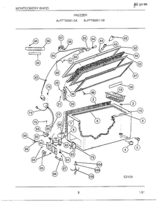 Freezer Diagram and Parts List for 86851-0B  Frigidaire Freezer