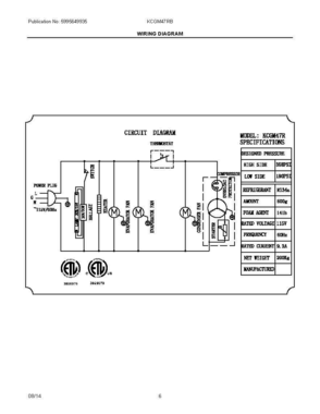03 - WIRING DIAGRAM Diagram and Parts List for KCGM47RB  Frigidaire Refrigerator