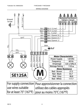 04 - WIRING DIAGRAM Diagram and Parts List for FHWC3040MSA-11  Frigidaire Range