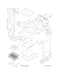 Body Diagram and Parts List for TEF351EWP  Tappan Range