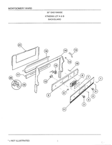 30" Gas Range/backguard Diagram and Parts List for 2568A  Frigidaire Range