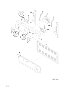 Backguard Diagram and Parts List for FFEF3043LSM  Frigidaire Range