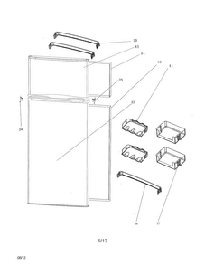 Door Diagram and Parts List for FFPT12F0KV0  Frigidaire Refrigerator
