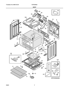 Body Diagram and Parts List for FCFG3062AWB  Electrolux Range
