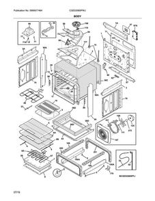 Body Diagram and Parts List for CGES3065PWJ  Frigidaire Range