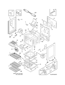 Body Diagram and Parts List for LGGF3043KFS  Frigidaire Range