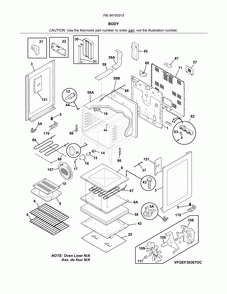 Body Diagram and Parts List for 79094193315  Kenmore Range
