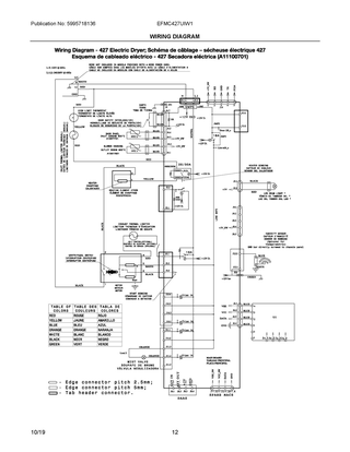 Wiring Diagram Diagram and Parts List for EFMC427UIW1  Frigidaire Dryer
