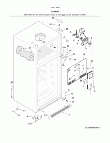 Cabinet Diagram and Parts List for 25370509613  Kenmore Refrigerator