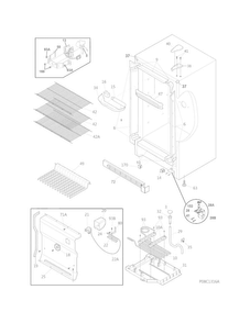 Cabinet Diagram and Parts List for FFRU17B2QWD  Frigidaire Refrigerator