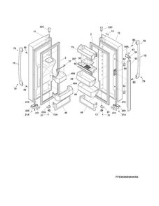 Fresh Food Door Diagram and Parts List for EI28BS65KSBA  Electrolux Refrigerator