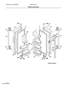 Fresh Food Door Diagram and Parts List for FPBC2278UF7  Frigidaire Refrigerator