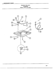 Panel Top And Lid Assy Diagram and Parts List for 6307B  Frigidaire Washer