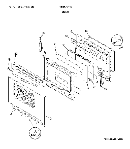 Door Diagram and Parts List for FGIH3047VFB  Frigidaire Range