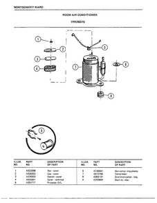 Room Air Conditioner Page 6 Diagram and Parts List for 5607B  Frigidaire Air Conditioner