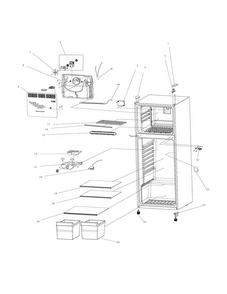 Cabinet/controls Diagram and Parts List for FFPT12F0KM0  Frigidaire Refrigerator