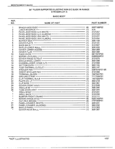 30" Floor/basic Body Page 2 Diagram and Parts List for 4509A  Frigidaire Range
