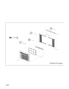Recommended Spare Parts Diagram and Parts List for FFRA0511R18  Frigidaire Air Conditioner