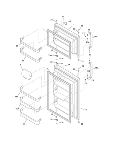 Doors Diagram and Parts List for FFTR1715LBD  Frigidaire Refrigerator