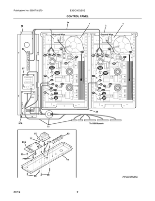 Control Panel Diagram and Parts List for E36IC80QSS2  Frigidaire Cooktop