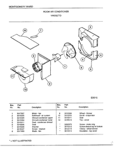 Room Air Conditioner Page 7 Diagram and Parts List for 5277D  Frigidaire Air Conditioner