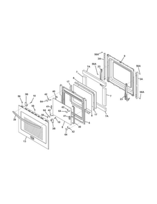Door Diagram and Parts List for FGEW2765PFB  Frigidaire Wall Oven