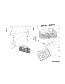 Racks/hinges Diagram and Parts List for 58712333510A  Kenmore Dishwasher