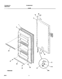 DOOR Diagram and Parts List for FFU09C2CW0  Frigidaire Freezer