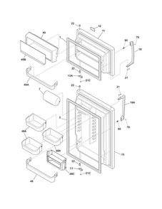 Part Location Diagram of 242178114 Frigidaire DOOR-REFR