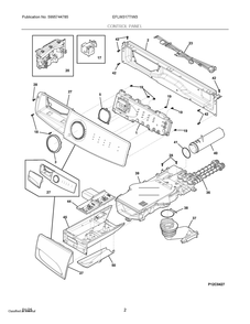 Control Panel Diagram and Parts List for EFLW317TIW3  Frigidaire Washer