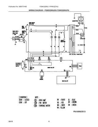Wiring Diagram ? Fgmo226nuda Fgmo226nufa Diagram and Parts List for FGMO226NUFA  Frigidaire Microwave