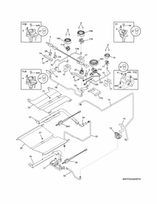 Burner Diagram and Parts List for 79032613313  Kenmore Range