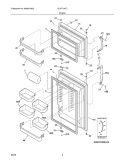 DOOR Diagram and Parts List for GLHT184TJQ1  Frigidaire Refrigerator