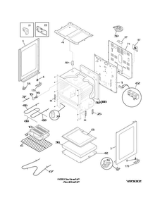 Body Diagram and Parts List for CFEF3012PWC  Frigidaire Range