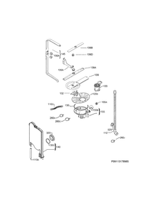 Wash System Diagram and Parts List for FPID2495QF0B  Frigidaire Dishwasher